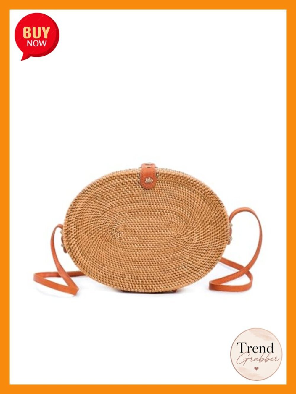Handmade Ata Wicker Woven Rattan Crossbody Bag - Boho Straw Purse